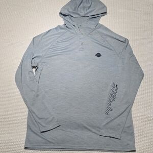 Marsh Wear Wetland Men's Blue Gray Hooded Shirt